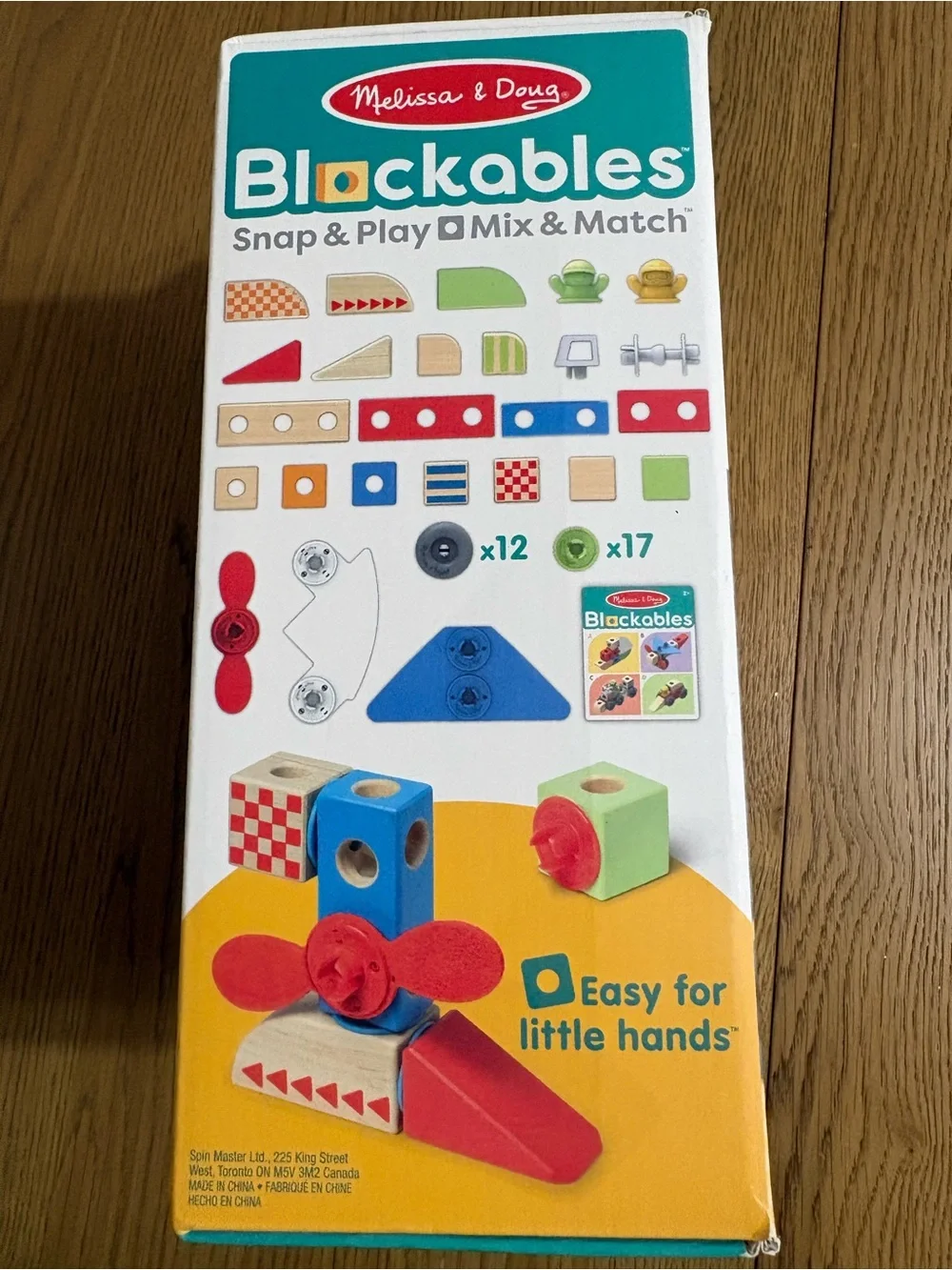 Melissa & Doug Blockables Wooden Vehicles Play Set - Red, Blue, Green, Yellow
